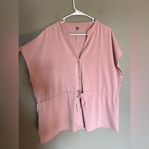 Women's Pink Sleeveless Button-Down Top Size 2XL